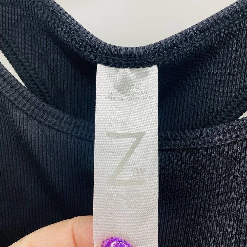 Z by Zella Youth Girls Size Large 10/12 Ribbed Twist Front Racerback‎ Bra 689